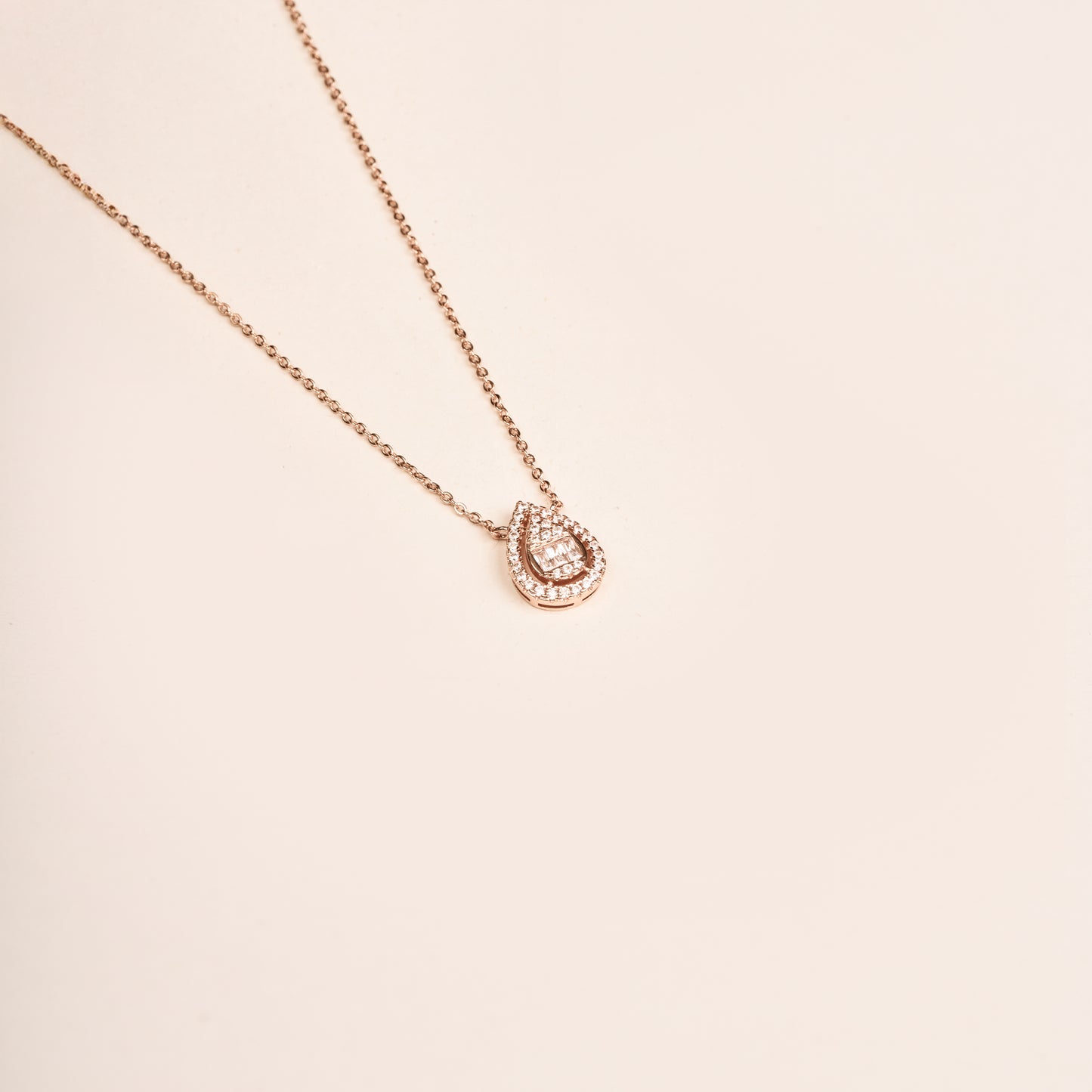 Teardrop Necklace ( Rose Gold)