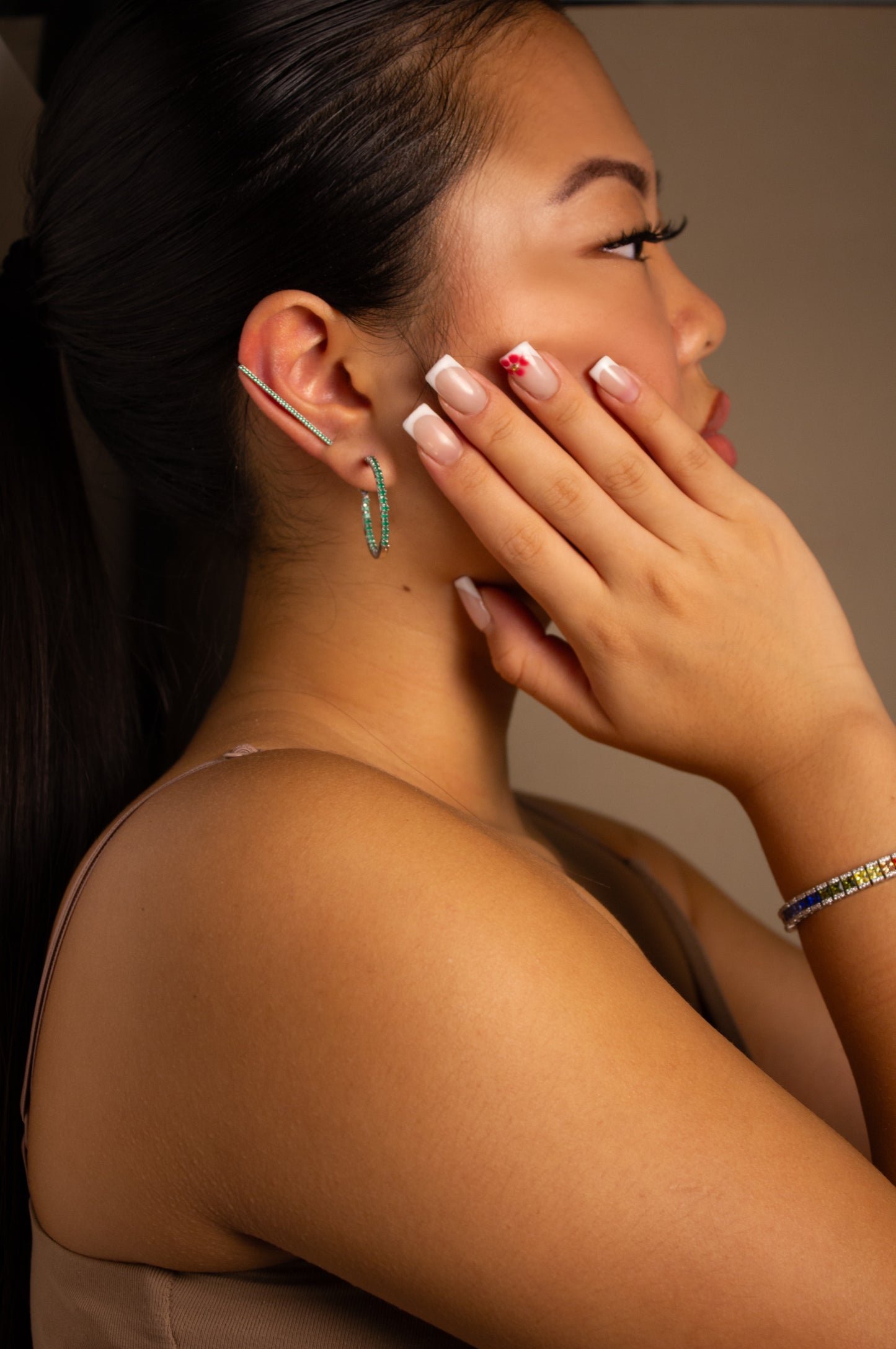 Green Aura Hoops