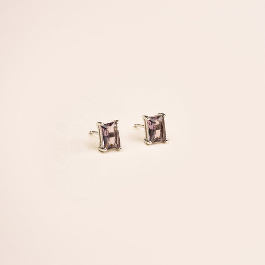 Amethyst Glow Studs Silver (925)