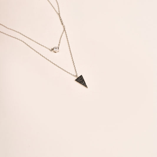 Onyx Triangle Pendant(925)